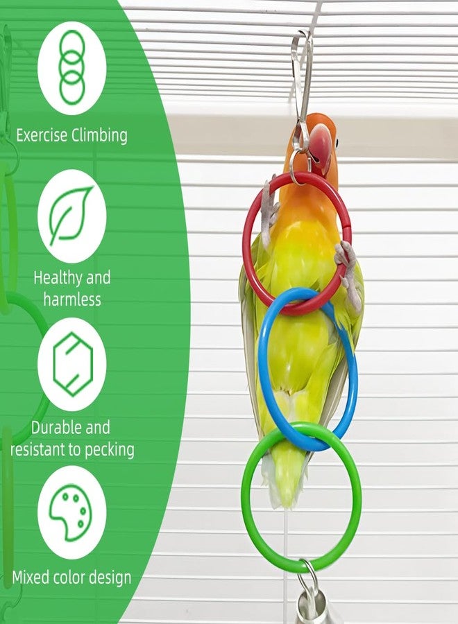 Qpets® Parrot Link Chain Toys - Interactive Bird Cage Toy with Colorful Rings & Secure Clasp Mental Stimulation Swing for Cockatiels, Conures, Parakeets & Small Birds - Image 5